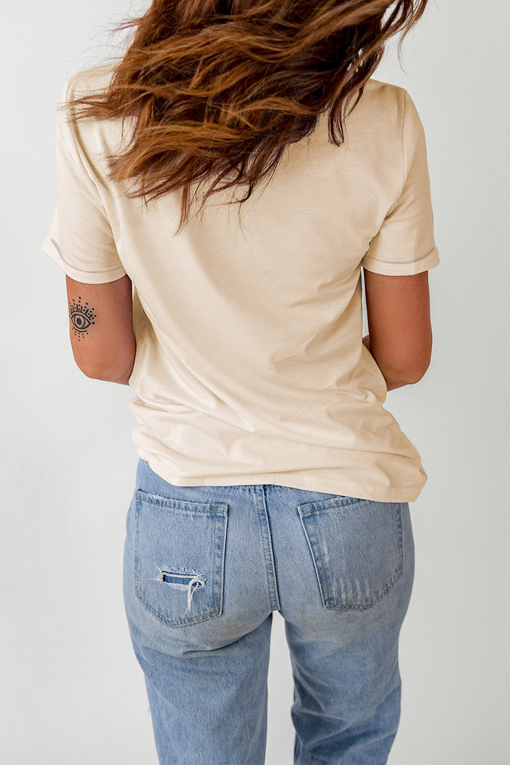 Pumpkin Graphic Cuffed Sleeve T-Shirt